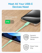 3 Pack AISNI Fast Charger Block Compatible with iPhone 17 16 15 Charger Fast Charging USB C Charger Long Type C Chargers Cord 6 FT for iP17 Air/17 Pro Max/16/15 Pro Max Series and Type C Device-Green