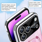 Guppy Compatible with iPhone 17 Pro Max Magnetic Case, with Full Camera Lens Protector [Compatible with MagSafe] Scratch Resistant Gradient Glass Back Cover Phone Case-Pink