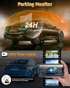 4K Dual Dash Cam Front and Rear, 4K+2K Dashcam with 5GHz WiFi & APP Control, Dash Camera for Cars with 64GB Card, 24H Parking Monitor, Night Vision, Loop Recording, G-Sensor, WDR, 3.2" IPS Screen