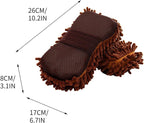 Car Wash Mitt,Microfiber Chenille Car Wash Mitt,Double-Sided lint-Free,Scratch Free,Cleaning Mitts for Truck, SUV, RV (Coffee)