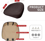 BEITK 1 Pack Leather Front Car Seat Cover Bottom Car Seat, Anti-Slip and Full Wrap Driver Car Seat Protectors, Luxury Waterproof Bottom Auto Seat Cushion Pad Mat for Most Vehicles(Coffee)