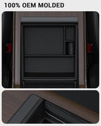 BASENOR 2026-2022 Tesla Model S Model X Center Console Organizer Tray(Carbon Edition), Armrest Storage Box for Model X/S Plaid/Long Range Refresh Console Accessories