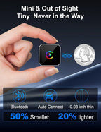 2026 Upgraded Mini Wireless CarPlay Adapter for Apple CarPlay & Android Auto, Plug & Play, Fast and Auto Connect, No Latency 2 in 1 Car Play Wireless Adapter for iPhone iOS 10+ & Android 11+ (Silver)