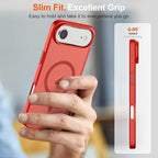 SUPFINE Magnetic for iPhone Air Case (Compatible with MagSafe)(Military Grade Drop Protection) Slim Translucent Matte Shockproof with Anti-Fingerprint Phone Cover for 17 Air,Red