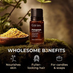 100% Pure Fenugreek Essential Oil - 0.34 Fl Oz - Fenugreek Oil for Hair, Skin, Diffuser, Aromatherapy & DIY Candle Making Scent