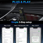 Mini Wireless Adapter for Carplay/Android Auto, Fastest for Converts Factory Wired to Wireless Carplay Adapter for OEM Cars from 2016,Plug & Play,Mini Size Car Play Dongle for iOS 10+/Android 11+