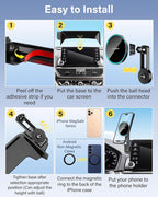 Phone Mount for Mazda 3 2014-2016/CX-3 2016-2021/MX-5 MX5 Miata 2016-2023 Accessories 7-Inch Screen Fixed Clip, Magnetic Car Phone Holder for MagSafe, Magnets 15W Wireless Charger Cell Phone Holder