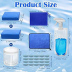400g+100g Car Clay Wash Mud Set, 6P Magic Clay Bars Cleaner/ 20P Lubricant Tablets/Spray Bag/Gloves/Towel for Auto Detailing