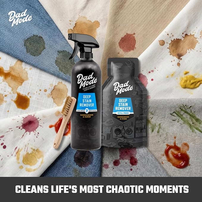 DadMode 7-Enzyme Deep Stain Remover – Heavy Duty Laundry Odor Eliminator for Extreme Clothing Messes Powered by Nuclease (DNAse) - 16oz Refillable Bottle