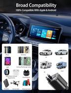 Retractable Car Charger, 4 in 1 Fast Car Charging USB c,Road Trip Essentials,Travel Essentials Gifts for Women Men, Car Accessories for iPhone 16 15 14 13 12, Samsung, Black
