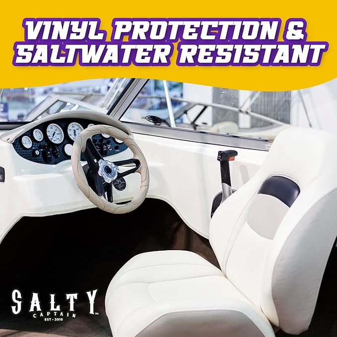 Salty Captain Sun Stroke Marine Vinyl Protectant Spray - (BlackBerry Scent) Boat, Car & Jetski Vinyl UV Protection Spray | Sun Guard, Saltwater & Moisture Protector for Vinyl Boat Seats & Jet Skis