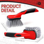 LemonRoad 5 Pack Car Wash Brushes Wheel Cleaner and Tire Brush for Car Detailing Bristle Fender Cleaning Supplies 10.3 inch Short Handle for Rim Carpet Truck SUV Moto RV Motorcycle