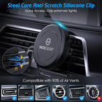 Magnetic Phone Holder for Car, WixGear [2 Pack] Universal Air Vent Magnetic Phone Mount for Car, Car Phone Holder Mount for Cell Phones and Mini Tablets with 4 Metal Plates