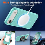 SUPFINE Magnetic for iPhone Air Case (Compatible with MagSafe)(Military Grade Drop Protection) Slim Translucent Matte Shockproof with Anti-Fingerprint Phone Cover for 17 Air,Blue Green