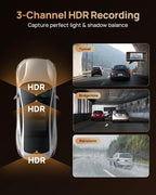 70mai 4K T800 3 Channel Dash Cam, Dash Cam Front and Rear Inside(2160P+2160P+1080P), STARVIS 2 IMX678, HDR Night Vision, Dash Camera for Cars with 512GB Card, WiFi 6, 4G LTE, ADAS, 24H Parking Mode