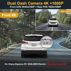 Fitcamx Front 4K+Rear 1080P Dash Cam Adapts for Chevy Equinox EV 2024 2025 (HD2-D2000), Not for Gas-Powered, OEM Look, Dual HD Video, Loop Recording, WiFi & APP, G-Sensor, Easy to Set, 128GB Card