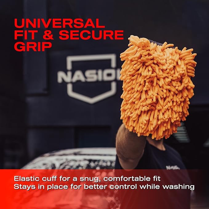 Nasiol Car Wash Mitt – Dual-Sided, All-in-One, Scratch-Free, Lint-Free, Super Absorbent, Ultra-Soft Chenille