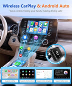 Wireless CarPlay Adapter for iPhone & Android, 2 in 1 CarPlay Wireless Adapter & Android Auto Wireless Adapter, USB C Wireless CarPlay Adapter, Plug & Play for Factory Wired CarPlay Cars