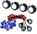 iJDMTOY 4pc Set Custom Retrofit Xenon White Front Grille Mesh Mount LED Lighting Kit Compatible with Trucks SUVs