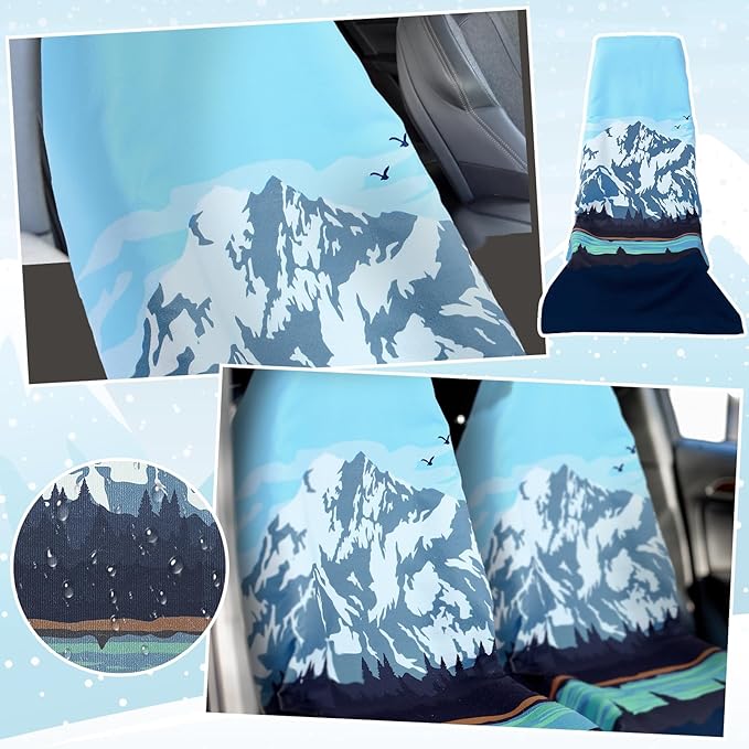 Hahafelt 2 Pack Car Seat Towel Covers Athletic Running Towel Performance Microfiber Post Workout Sweat Washable Cover Non Slip for Seat Outdoor Sport (Glacier)