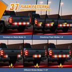 Nilight 49 Inch Emergency Strobe Light Strips with Controller, 288LED Flashing Warning Hazard Safety Rear Window Tailgate Lights for Truck Trailer Construction Plow Pickup Tow SUV Vehicles, Red White