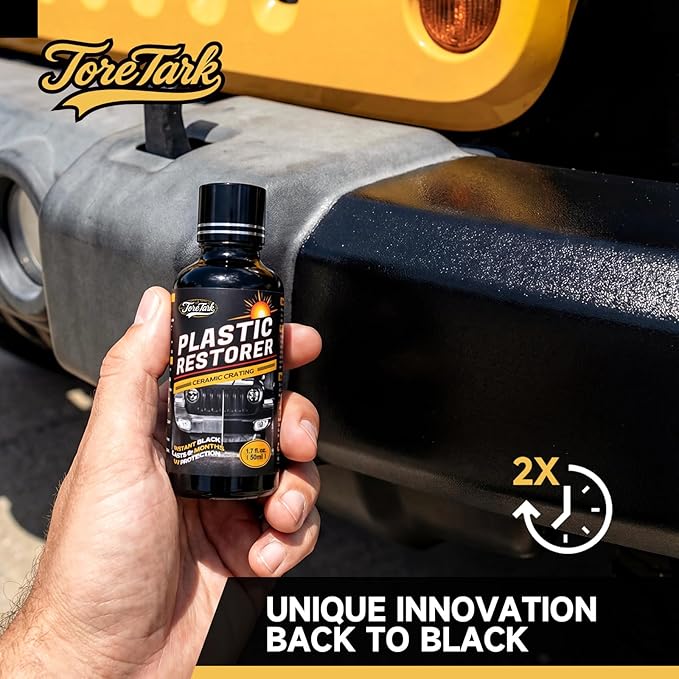 Toretark Plastic Restorer for Cars, Not a Dressing, Black Trim Restorer, Ceramic Crystal Coating Highly Concentrated, Lasting Up to 6 Months+ with UV Protection, Restore Automotive Exterior Protectant