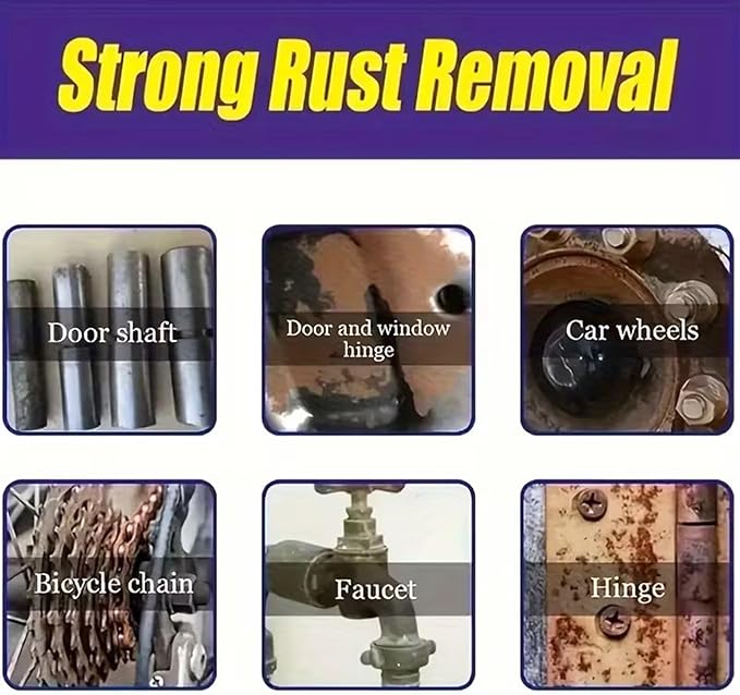 100ml Metal Rusts Remover Car Rust Stain Remover Inhibitor Irons Out Fallout & Stop Rust Removers Spray Coating polishing Lubricant for Screws Door Wheels Hinge Chains Bolts Paint