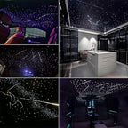 AKEPO Car Home 16W RGBW Twinkle Meteor Fiber Optic Lights, APP+Music Control +550pcs*4m/13.1ft*0.03in Optical Fiber Cable +Remote Shooting Star Starlight Headliner Ceiling Light Kit