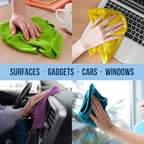 GREEN LIFESTYLE Microfiber Cleaning Cloth 11.5" x 11.5" 50 Pack - Edgeless Microfiber Towels for Cars, Cleaning Rags, Lint Free Car Microfiber Towel, Reusable Cleaning Cloths (Multicolor)