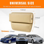 Ziciner Car Seat Gap Organizer, Premium Leather Auto Seat Storage Box, Vehicle Adjustable Front Seat Gap Filler, Car Seat Side Pocket Organizer for Phones, Glasses, Keys, Money, Cards (Beige)
