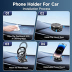Magnetic Car Phone Holder, 360° Adjustable Suction Cup Universal Phone Mount, Multi-Scene for Car Office Gym Home, Compatible with iPhone 17/16 Pro Max & Other Magnetic Phones (Black)