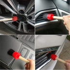 Car Detailing Brush Set - Premium Car Wash Brushes for Wheels, Interior & Exterior Cleaning, Includes Plastic & Wood Brushes for Dashboard Care