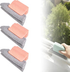 2026 New Magic Window Track Cleaner, Window Groove Cleaning Brush Tools Set, for Cleaning Tile Grout, Louver Blades, Car Air Conditioning Vents, and Narrow Gaps (3pcs Pink)