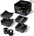 Sroiis® Gen 2 Double-Layer Center Console Organizer Set for Tesla Model Y Juniper Accessories (2025 2026) True 2-Tier Storage System [ Upper Tray + Hidden Lower Compartment ] - 3PCS Jet Black