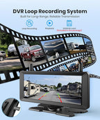 AUTO-VOX 7.2" Wireless Magnetic Backup Camera with Monitor, 1-Min Install, 1080P Dual Camera, 500ft Stable Signal, Built-In DVR Recording, IR Night Vision Backup Camera for RV, Truck, Trailer & Camper