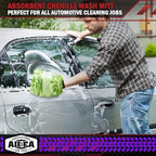 AIDEA Car Wash Mitt Microfiber, 2PK-Scratch-Free& Lint-Free, Premium Chenille Microfiber Wash Mitt-Green Extra Large Size (8''X12'')
