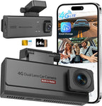 4G LTE Cellular Dash Camera for Cars, 4K Full HD Dual Dash Cam Front and Rear 170° Wide Angle, Anti Theft GPS Tracker, Night Vision, Real-time Alerts with 64GB Card, 24/7 Parking Mode