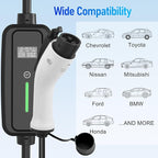 Level 2 EV Charger,32Amp 95-270V,Electric Car Charger Portable EV 25FT Cable with NEMA 14-50 Plug, Adjustable Current,Home EV Charging Station,for J1772 EVs ONLY