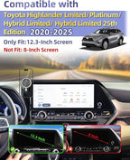 PZK Car Phone Holder for Toyota Highlander Hybrid Lmited/Platinum 2020-2024 2025 Accessories Only for 12.3-inch Screen Magnetic 15W Fast Wireless Charger Car Phone Mount (Not Fit 8-Inch L/LE/XLE)