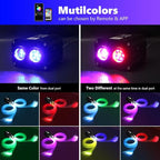 AMKI Dual Color 20W Twinkle Starlight Headliner Kit 1200pcs*0.03in*9.8ft Cables Fiber Optic Light Cable Sound Activated Music Mode APP/Remote Control Dual Port Light Box for Car Home Roof Decor