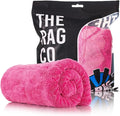The Rag Company - The Liquid8r M22 Drying Towel - 70/30 Blend, Microfiber, High Absorbency, 20in x 20in - Pink
