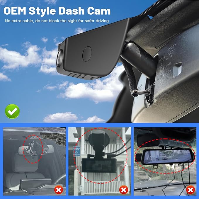 4K Dash Cam for Ford F150/F250/F350 2021-2026 (Model A), Front 4K Dash Camera, UHD 2160P Video, OEM Style, WiFi & APP, Loop Recording, G-Sensor, 24H Parking Monitor + 128GB Card
