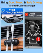 YRU True Military-Grade [360° Rotation Suction] 2026 Ultimate Car Phone Holder Mount 【90+LBS Safest Strongest & Patent Certs】 Dashboard Windshield Vent for iPhone 17 16 Pro Max Samsung,Blue Black