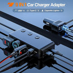 Nilight 9 in 1 Cigarette Lighter Adapter Splitter 3 Sockets PD 65W and QC3.0 18W Ports with Independent Switches LED Voltage Display for 12V 24V Cars SUV Van Truck Jeep Camper