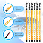 Motorcycle RGB LED Light Kit, 6PCS DC 12V Waterproof Motorbike Underglow Strip Lights Kit, Golf Cart Exterior Ground Effect Atmosphere Lamp, Universal for SUV RV Truck (Amber)