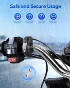 EXTRACTME Motorcycle Phone Charger, Ultra-Narrow Dual USB Type C 30W PD & Quick Charge 3.0 Motorcycle USB Charger, Waterproof Motorcycle USB Port for Phone, Tablet, GPS (Only 0.51 in Wide), Black