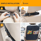 Kick Mats with Organizer -2 Pack Backseat Protector SeatCovers for Your Car, SUV, Minivan or Truck Seats - VehicleBack Seat Kids Safety Accessories -Universal Fit AutomotiveInterior Protectors