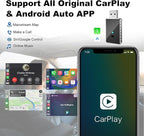 Wireless CarPlay Adapter for iPhone - Carplay&Android Auto Wireless Adapter Convert Wired to Wire-Less Carplay Dongle Fast Setup No Latency for Cars with Built-in Car-Play