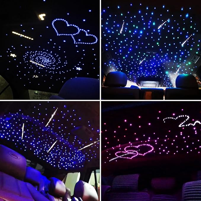 Upgraded Split Starlight Headliner Kit for Car with Meteor & Music Effect, 22W 2300pcs 0.2in x 4.9ft Star Ceiling Lights, App & Remote Control Fiber Optic Lights for Truck Cinema Restaurant