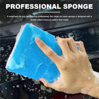 Car Wash Sponge, Large Scratch-Free Cross Cut Sponge for Soap and Rinseless Washing, Durable Ultra Soft Foam Grid Extra Absorbent Car Cleaning Sponge Pad, Car Accessories (Sky Blue)